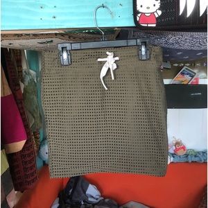 green acacia miniskirt